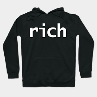 Rich Minimal White Text Typography Hoodie